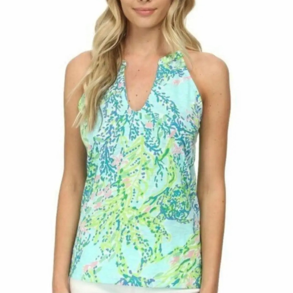 Lilly Pulitzer Arya Sky Blue Heaven Tank